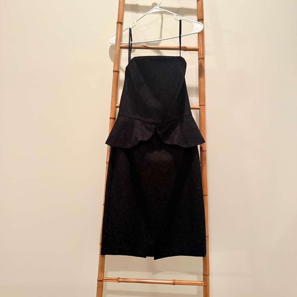 WHBM White House Black Market Black Strapless Dress